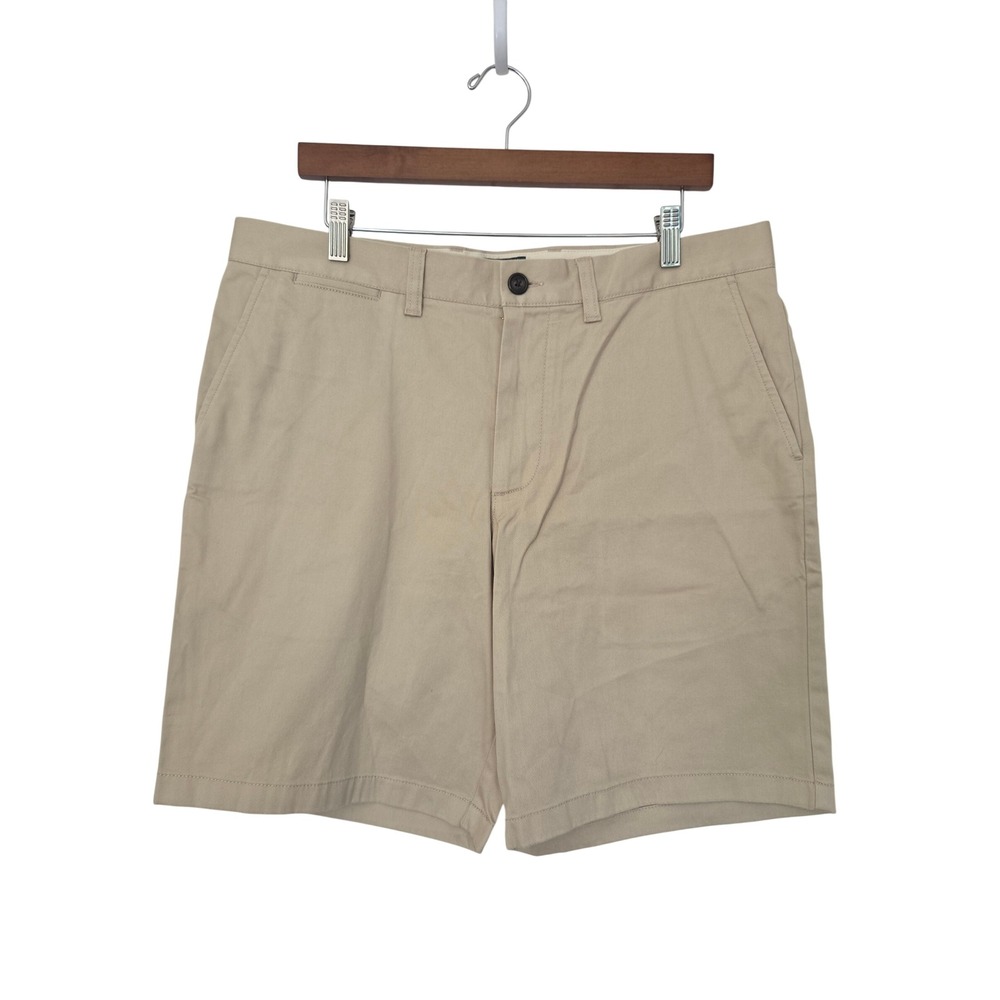 J. Crew 9" Harbor Stretch Chino Shorts Cotton Casual Men 34 Khaki Tan NWT CV236